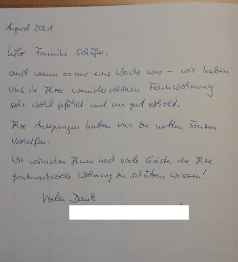 aus dem Gästebuch